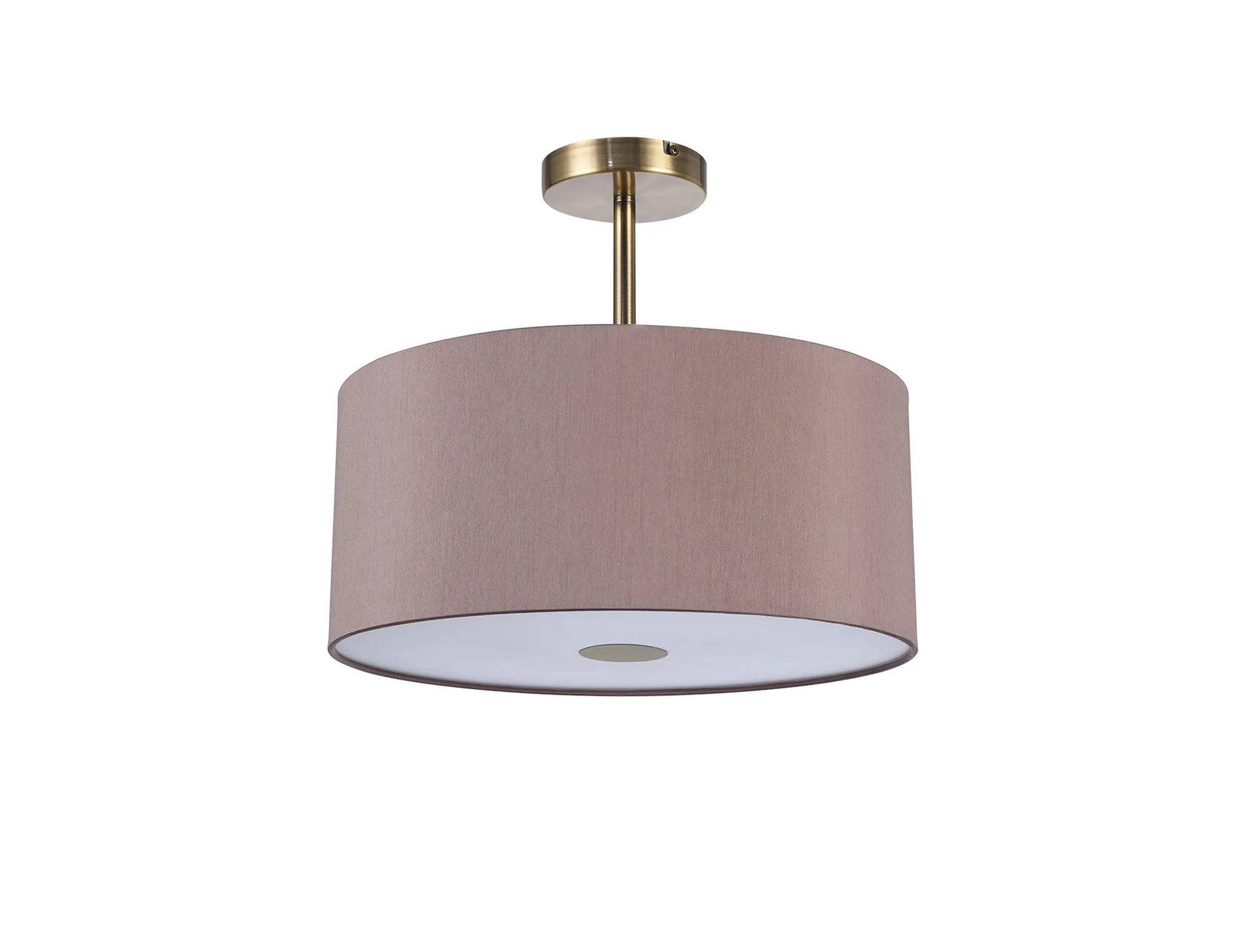 Baymont 40cm Semi Flush 3 Light Antique Brass, Taupe/Halo Gold, Frosted Diffuser DK0376  Deco Baymont AB TA